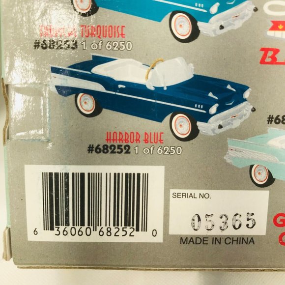 Gearbox 1997 Vintage 1957 Chevy Bel Air Convertible Serial #05365 Pedal Car New - Picture 8 of 10